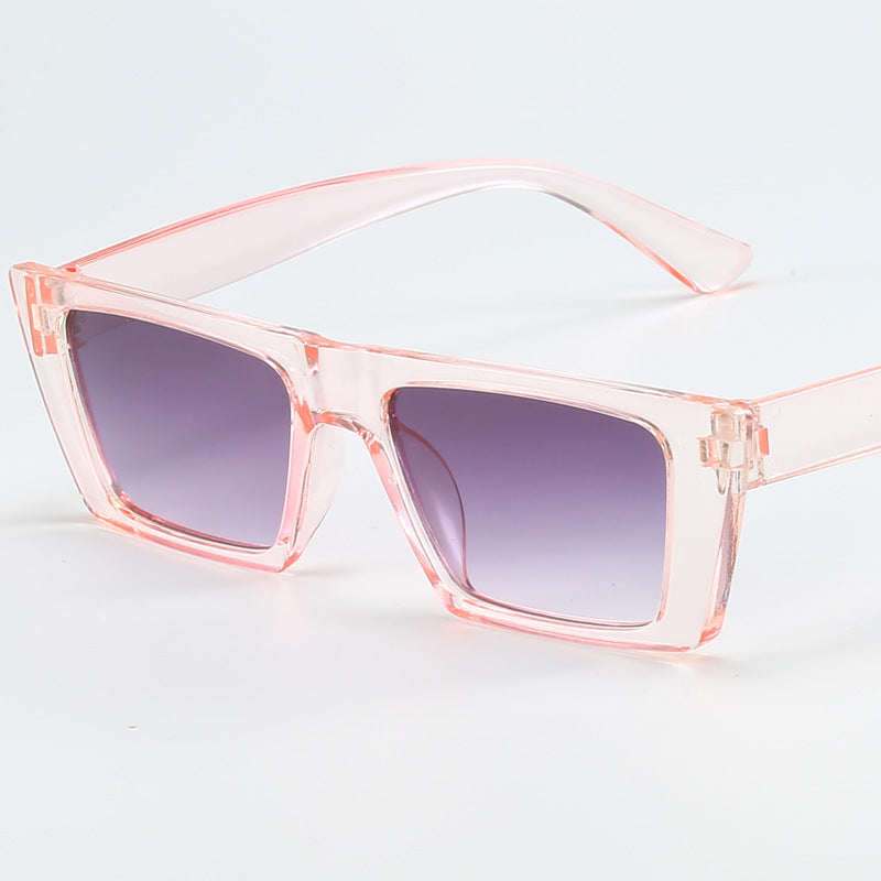 Damen geometrische Sonnenbrille mit trendigem, eckigem Rahmen Karnz