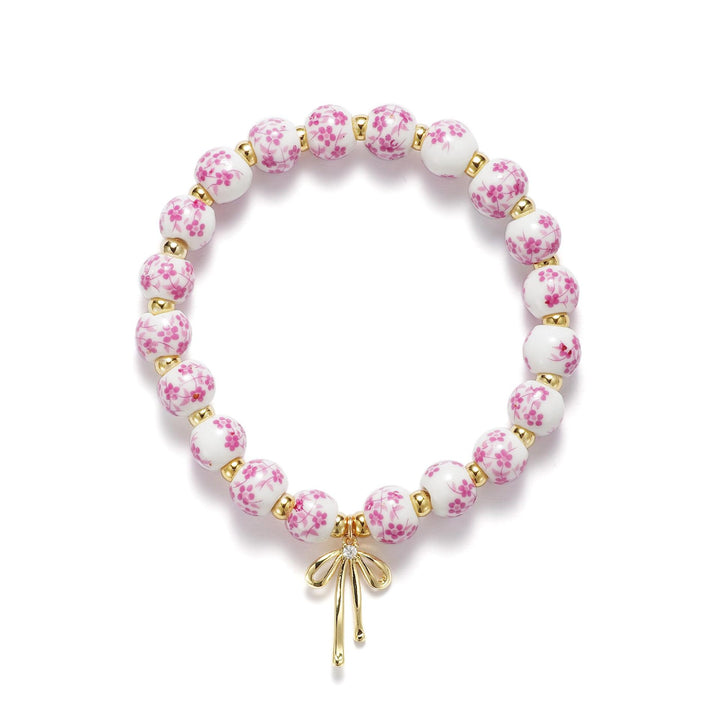 Florale Perlen-Charm-Armband Karnz