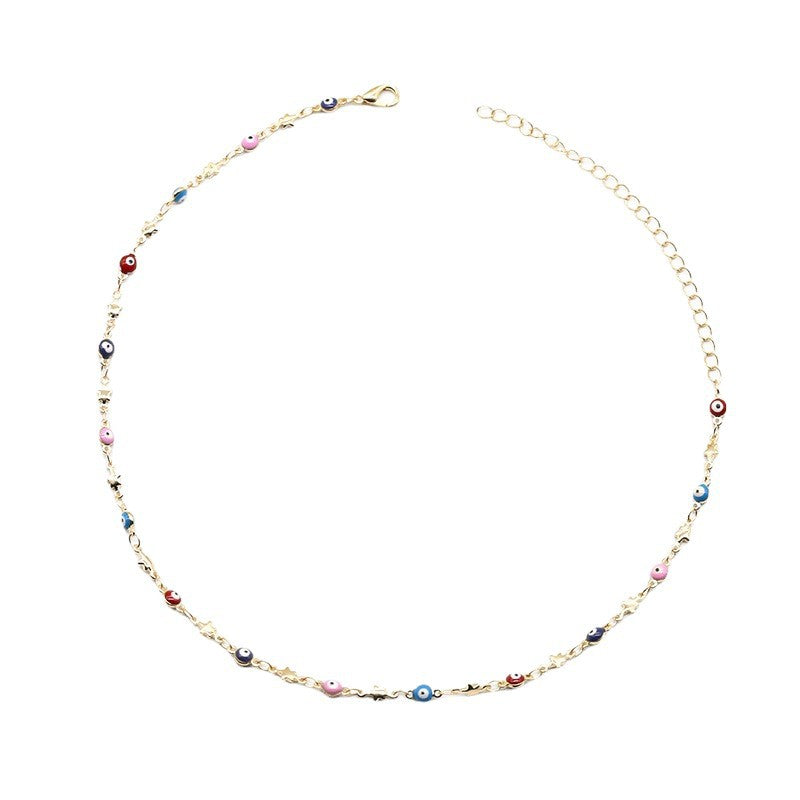 Bunte Perlenkette Halskette Karnz