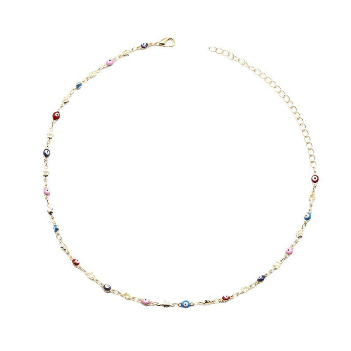 Bunte Perlenkette Halskette Karnz