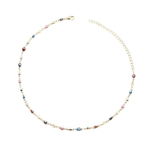 Bunte Perlenkette Halskette Karnz