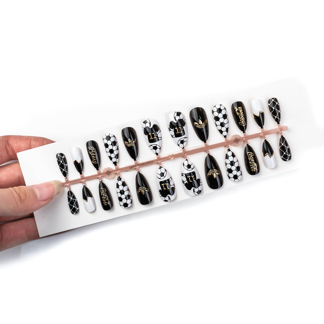 Fußball-Themen Press-On Nagelkunst Set