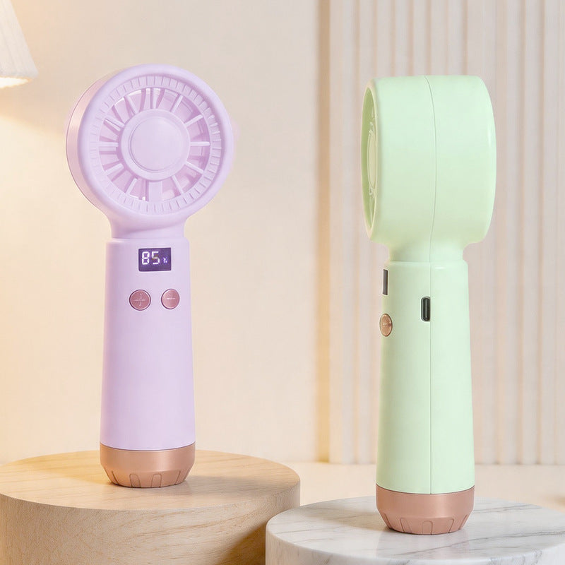 Damen Tragbarer USB Handventilator mit Temperaturanzeige Karnz