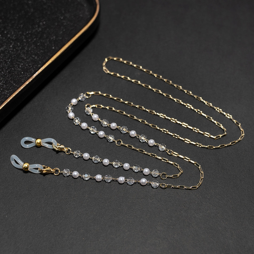 Kristall- und Perlen-Beaded Eyewear Kette Karnz
