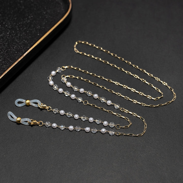Kristall- und Perlen-Beaded Eyewear Kette Karnz