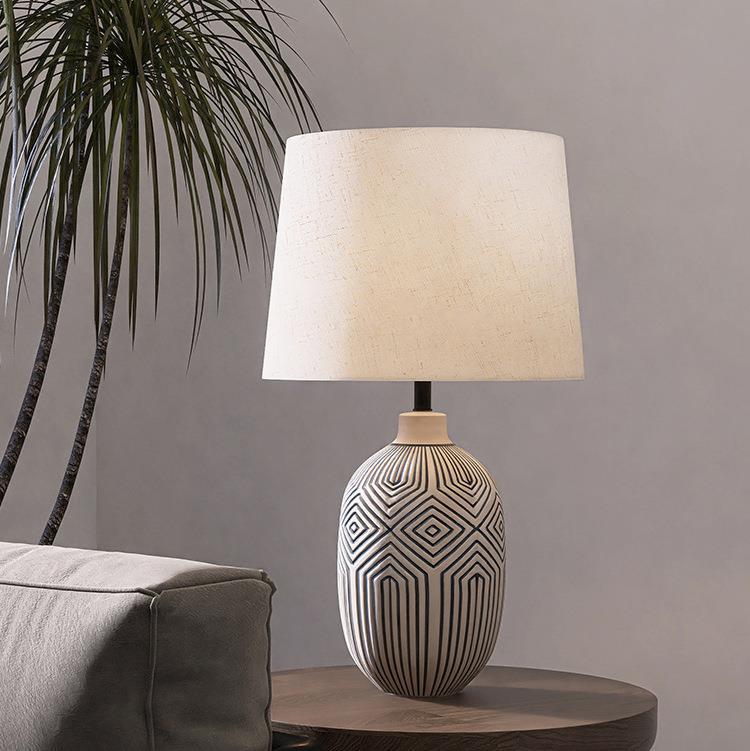 Geometrische Keramik Tischlampe