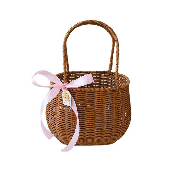 Chice Gewebte Handtasche mit Perlenakzent Karnz
