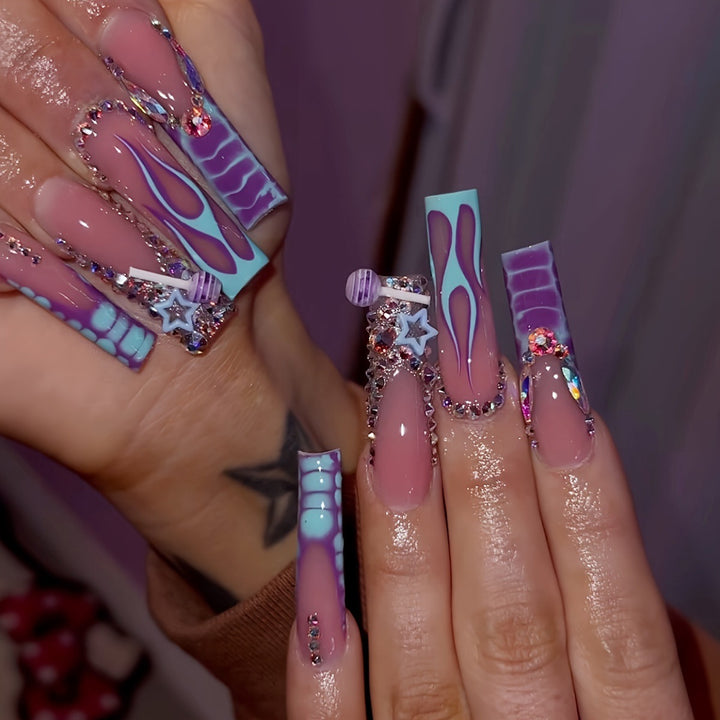 Künstlerische Premium 3D Druck-Nagelkunst Karnz