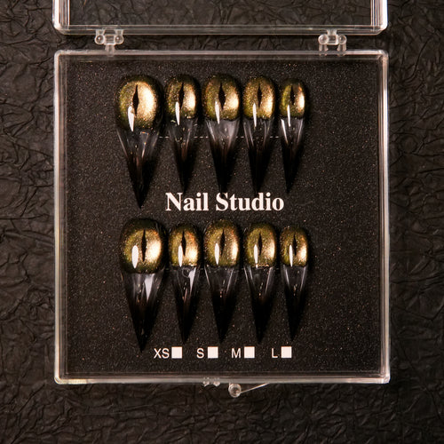 Stiletto Press-On Nail Set mit Metallic-Finish