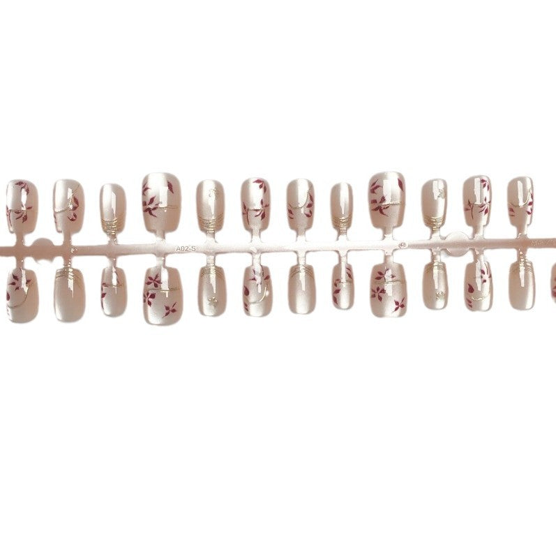 Künstlerisches Floral Press-On Nails Set Karnz