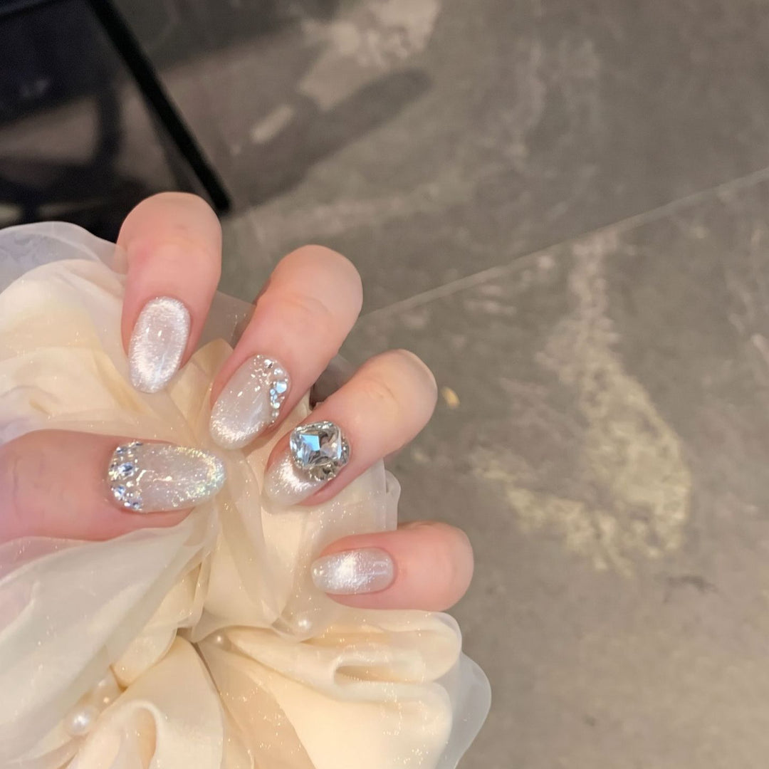 Luxus Edelstein Verzierten Press-On Nail Art Karnz