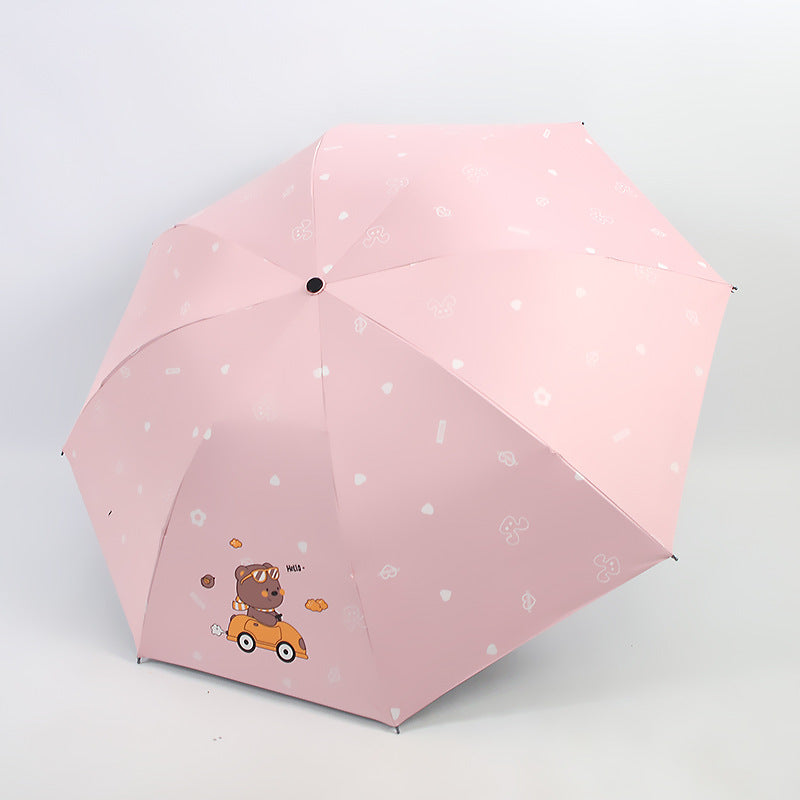 Damen Falt-Regenschirm mit verspieltem Tiermotiv Karnz