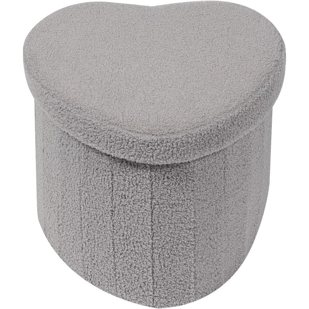 Herzförmiger Plüsch-Speicherhocker Karnz