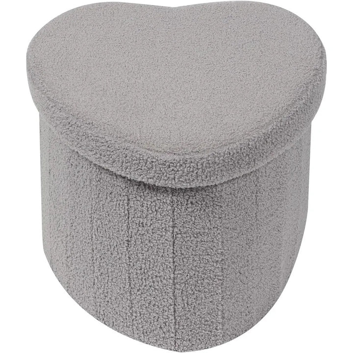 Herzförmiger Plüsch-Speicherhocker Karnz