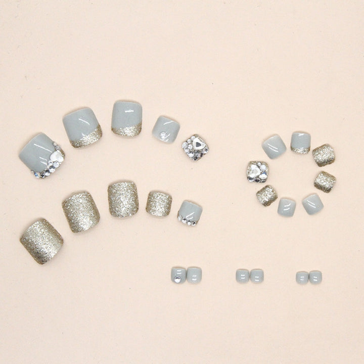 Glamouröse Glitzernde Falsche Nagelkunst Karnz
