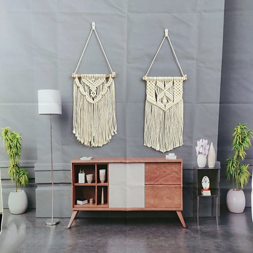 E intricate Macramé Wandbehang Karnz