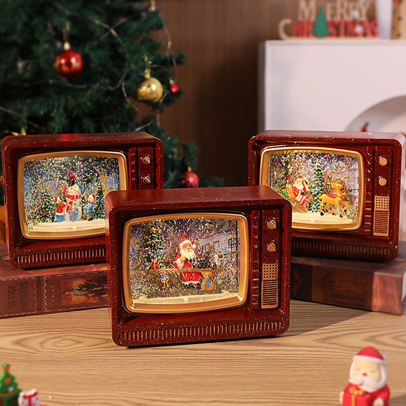 Nostalgische Schneekugel Fernseher Karnz