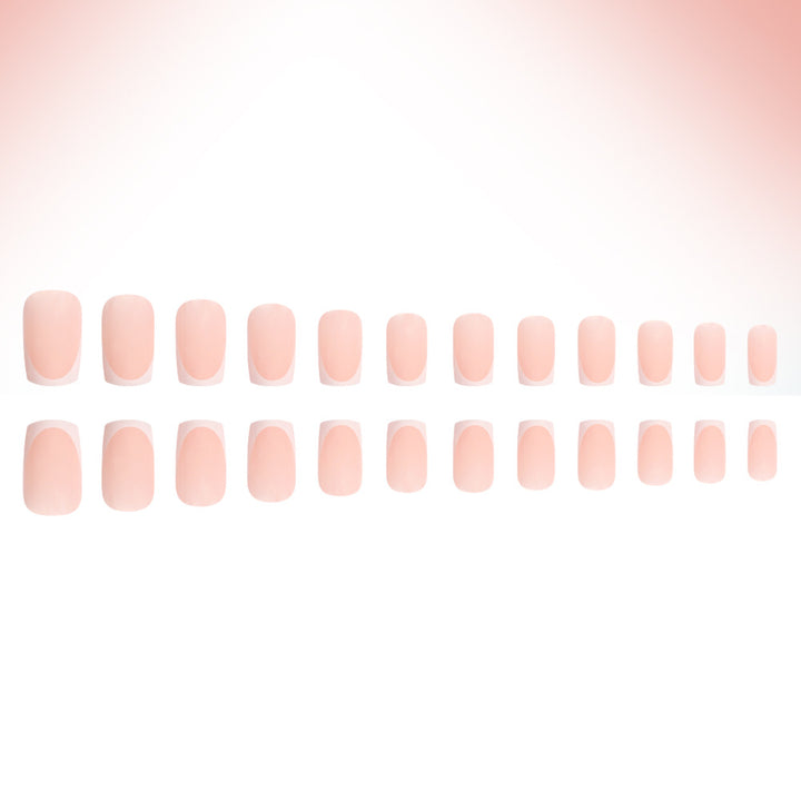 Elegante French Tip Druck-Nägel Karnz