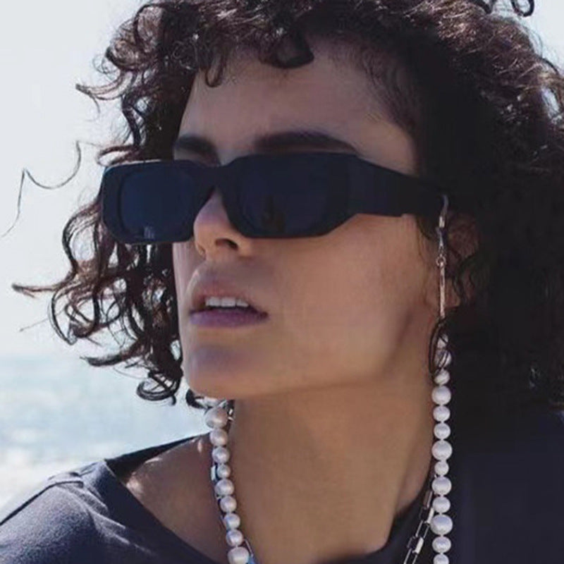 Damen oversized Sonnenbrille mit geometrischem Rahmen und UV-Schutz Karnz