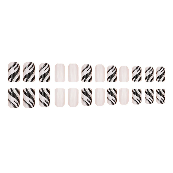 Zebra Gestreifte Nagel Kunst Extensions Karnz