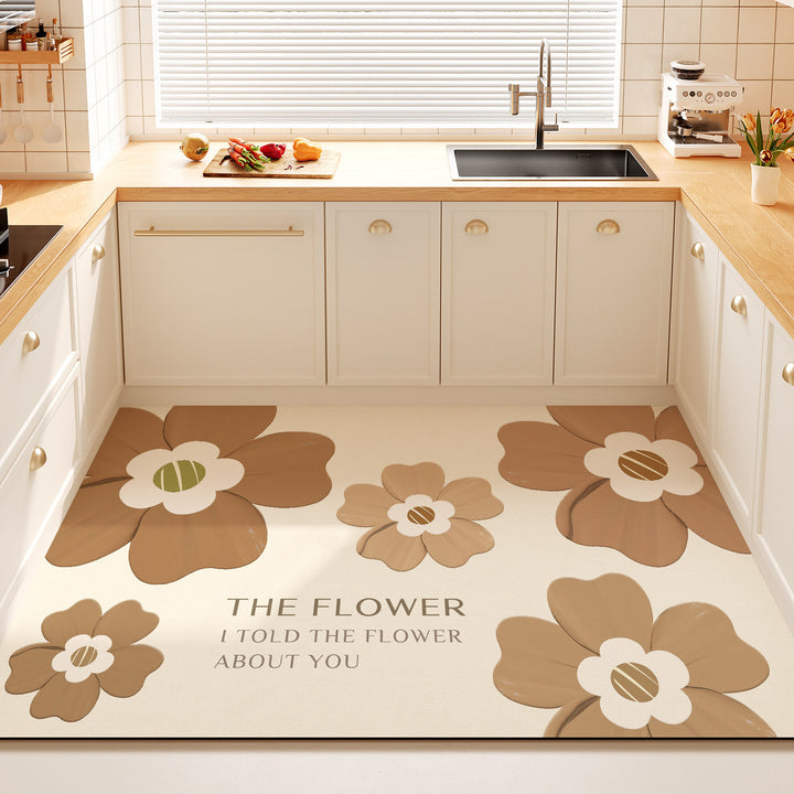 Dekorativer Floral-Zitat-Küchenmatte für Zuhause