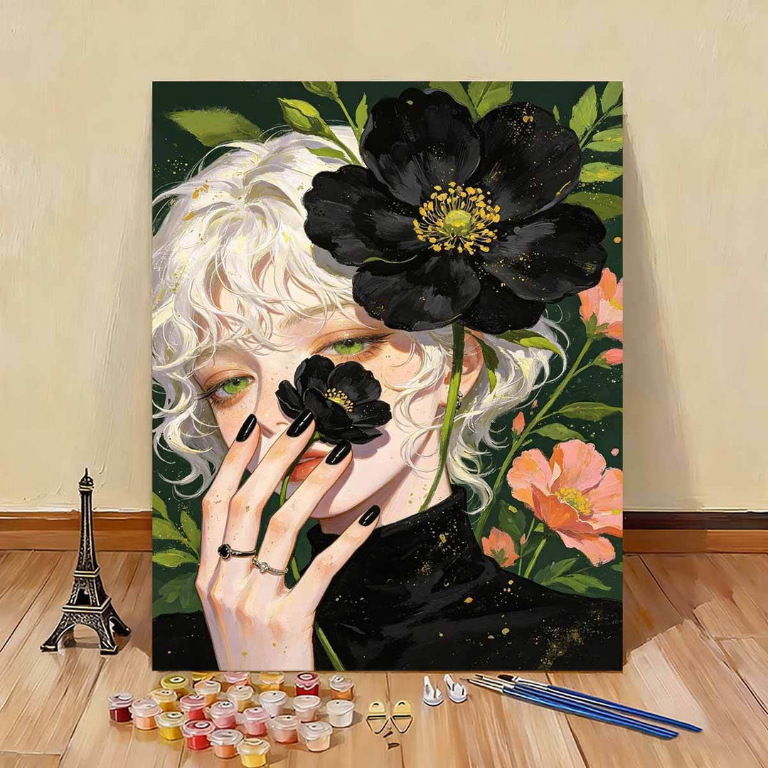 Künstlerische florale Porträt-Leinwandkunst Karnz
