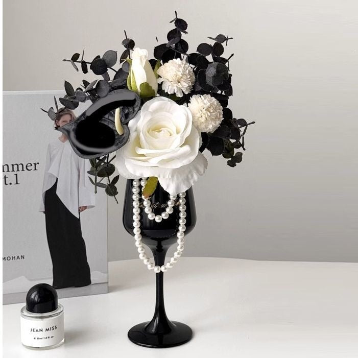 Elegante Blumen Weinglas Tisch centerpiece