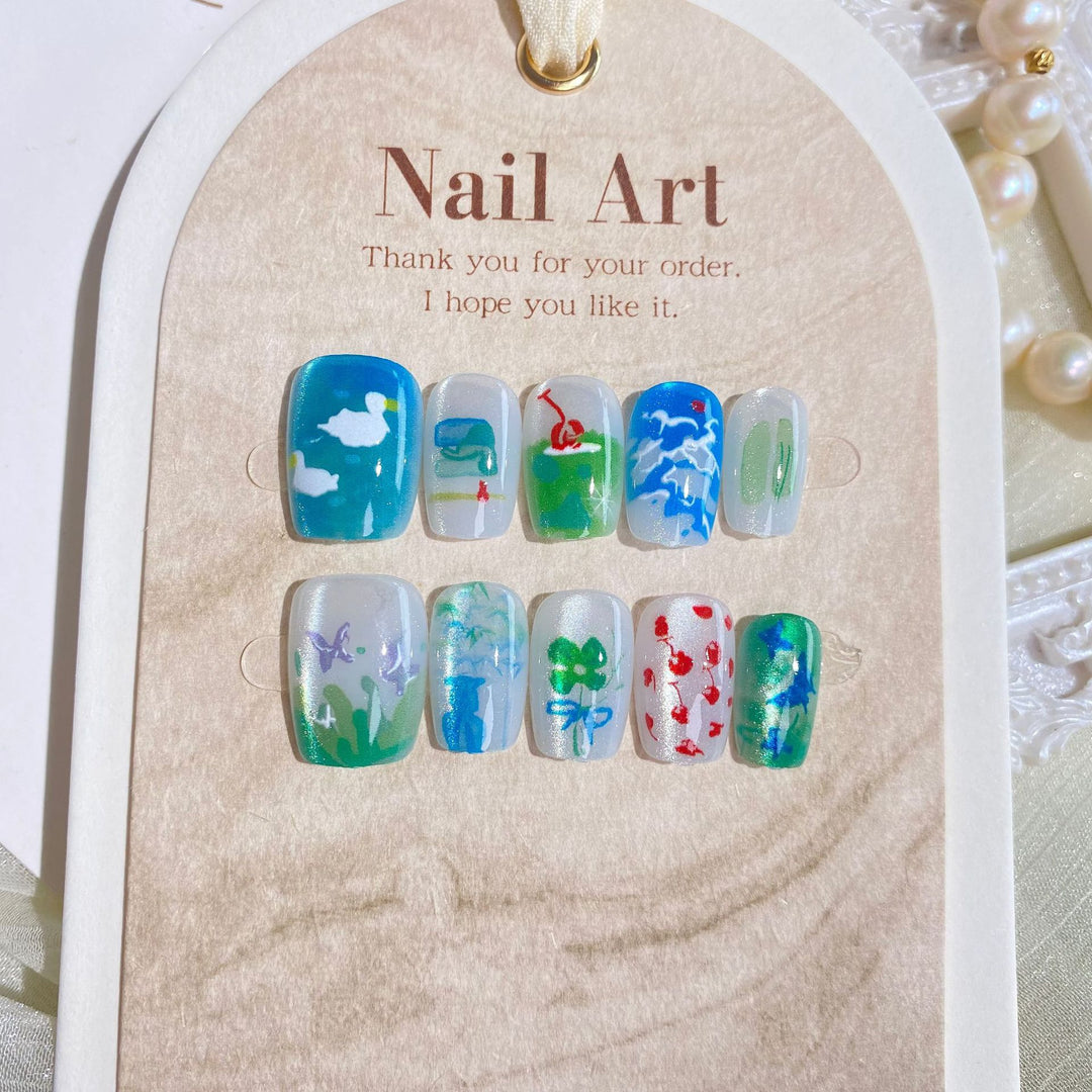 Künstlerisches Nagelkunst Press-On Design Set