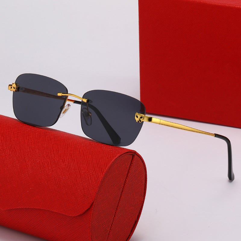 Damen modische Halbrahmenbrille mit elegantem Metallgestell Karnz