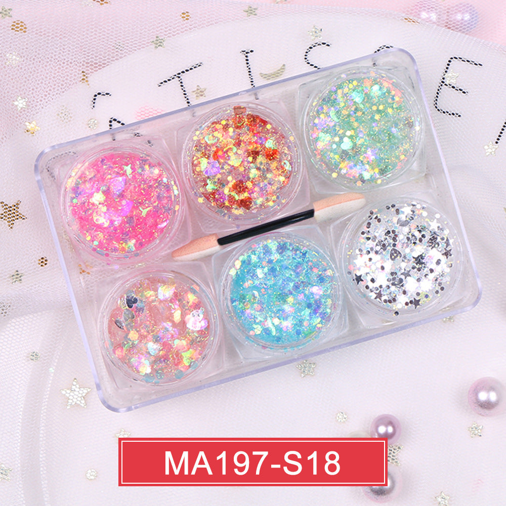 Kosmetische Glitzerflocken Set
