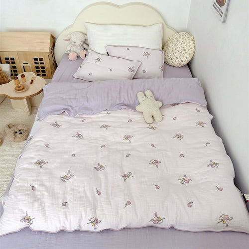 Wendbare Musselin-Kinderbettdecke mit Teddybären-Druck
