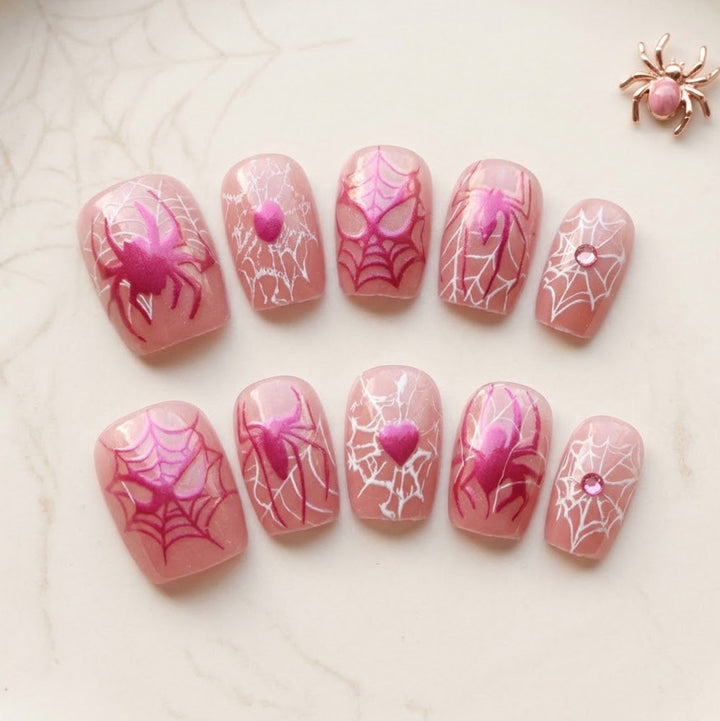 Spider Web Design Press-On Nagelset