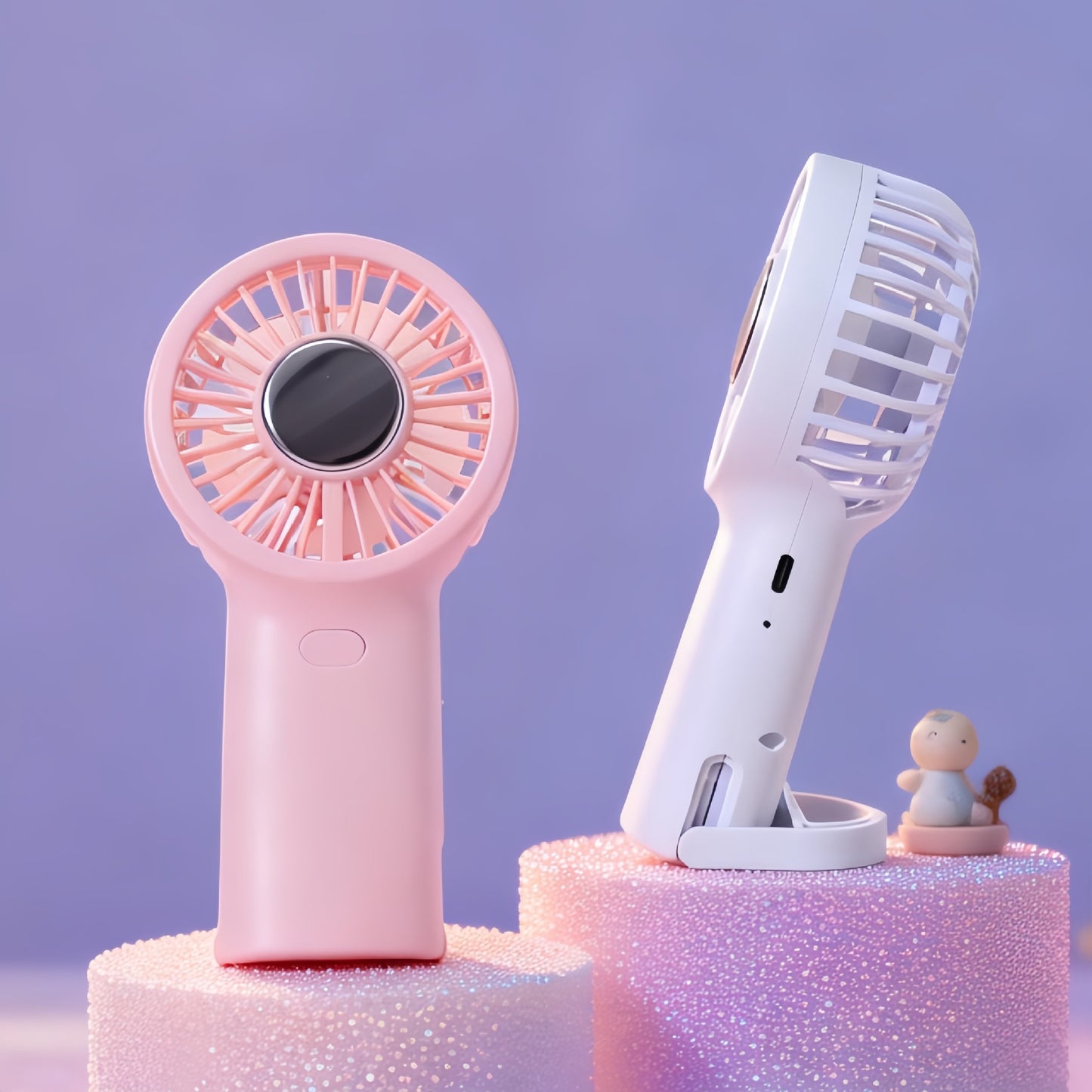 Damen tragbarer USB-Handventilator mit Haarschutzfunktion Karnz