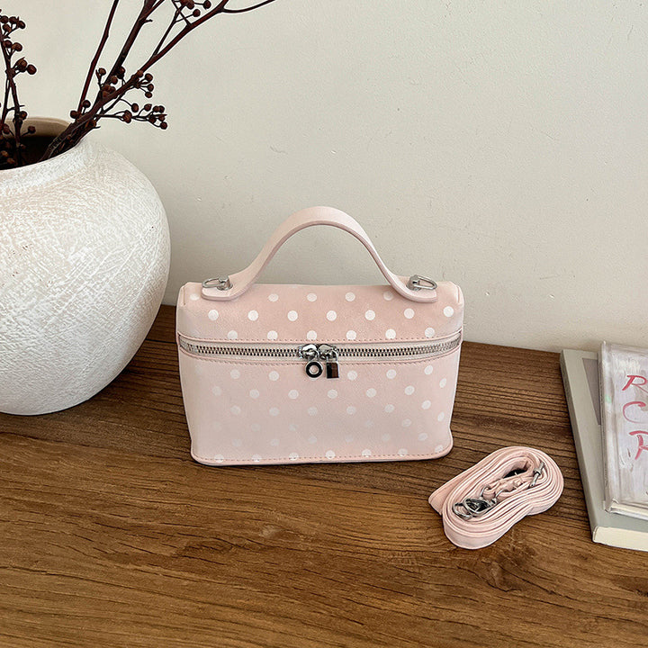 Strukturierte Polka Dot Handtasche
