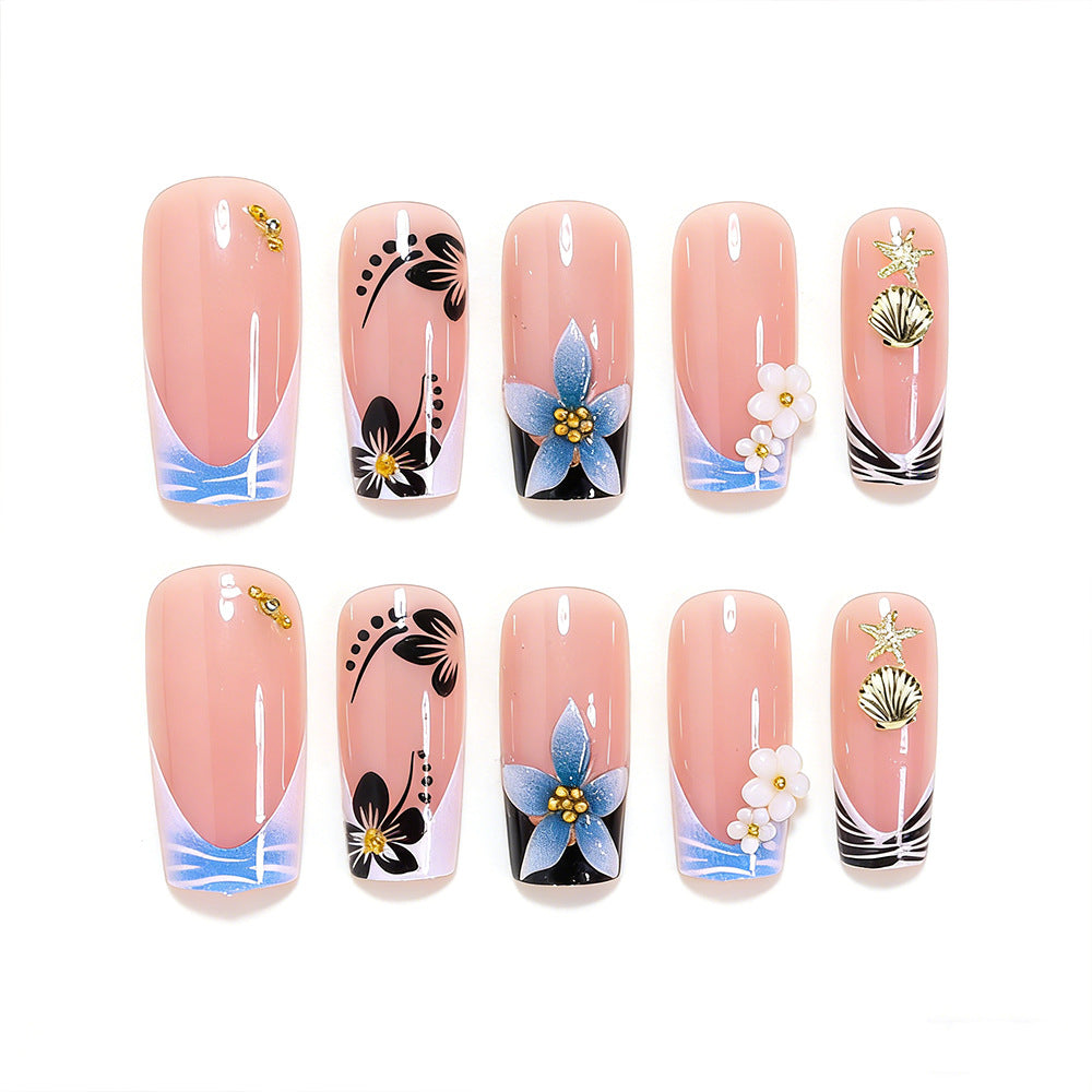 Blumenmuster Nagelkunst Verlängerungen Karnz