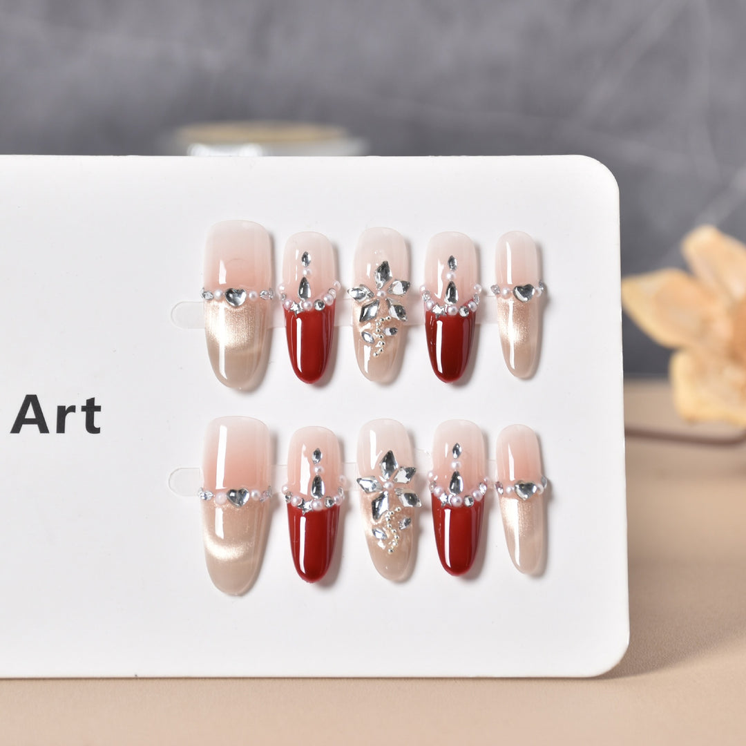 Künstlerische Glamour Press-On Nagelverlängerungen Karnz