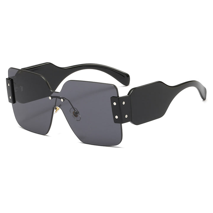Damen modische flache Sonnenbrille mit kreativem Design Karnz