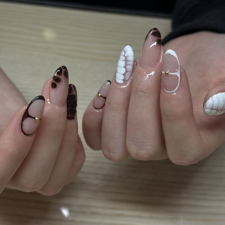 Künstlerisches Abstract Press-On Nagelset