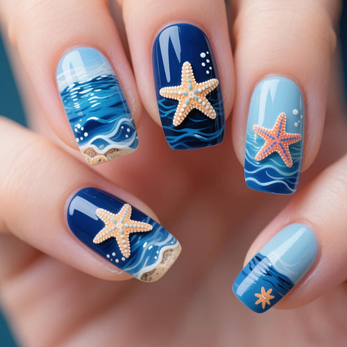 Kunstnageldesign-Set mit Maritimem Motiv Karnz