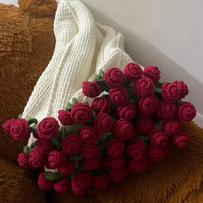 Florale Häkel-Wurfdecke