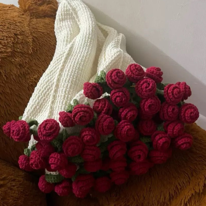 Florale Häkel-Wurfdecke