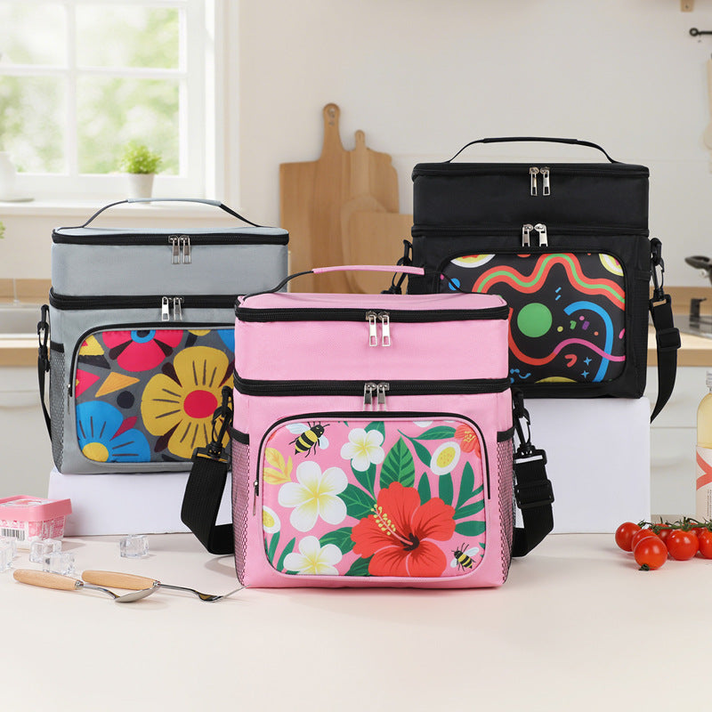Stilvolle Blumengestaltung Isolierte Lunch-Tasche