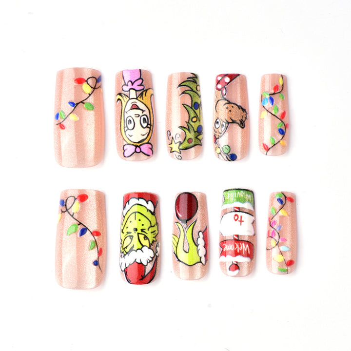 Themenbezogenes Feiertags-Presse-On-Nagelkunst-Set