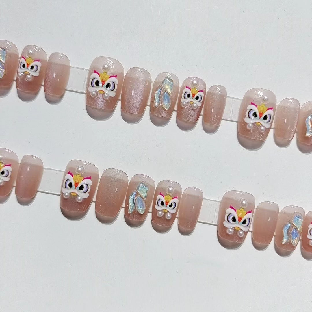 Designer Schmetterlings-Motiv Press-On Nagel Set Karnz