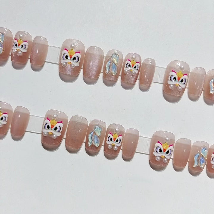Designer Schmetterlings-Motiv Press-On Nagel Set Karnz