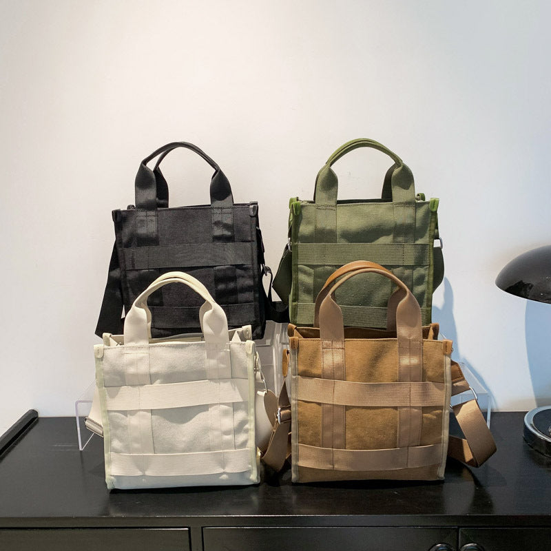 Vielseitige Canvas Schultertasche Karnz