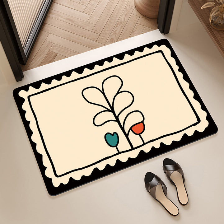 Dekorativer floral bedruckter Badematte Karnz