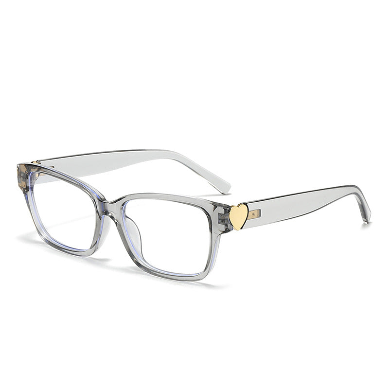 Damen modische quadratische Sonnenbrille mit Herz-Akzenten Karnz