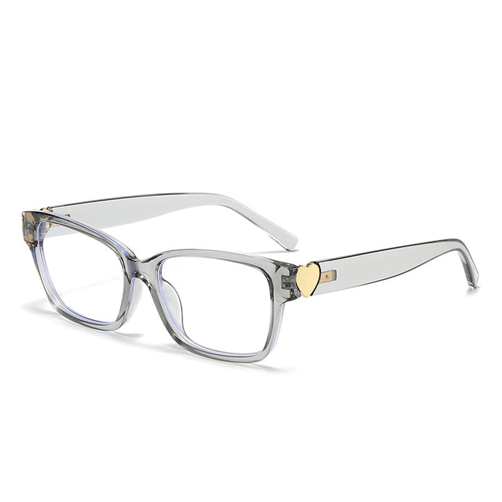 Damen modische quadratische Sonnenbrille mit Herz-Akzenten Karnz