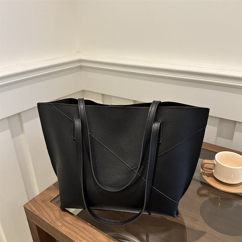 Strukturierte Leder-Shopper Tasche